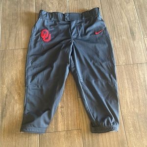 New Nike Oklahoma Sooners OU Vapor Baseball 3/4 Pant Pockets Womens M